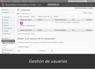 Gestión de usuarios
 