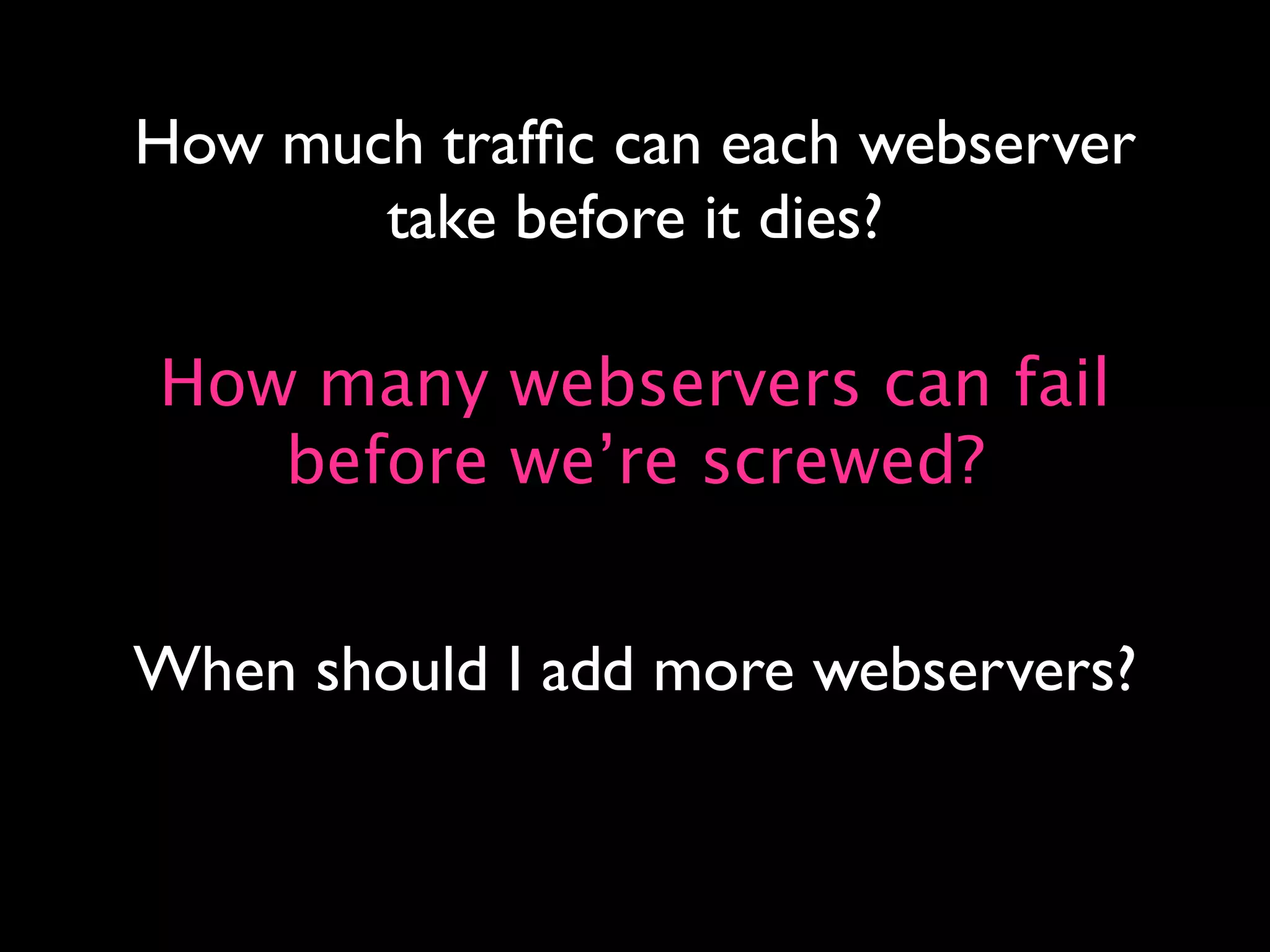 Capacity Planning for Web Operations - Web20 Expo 2008