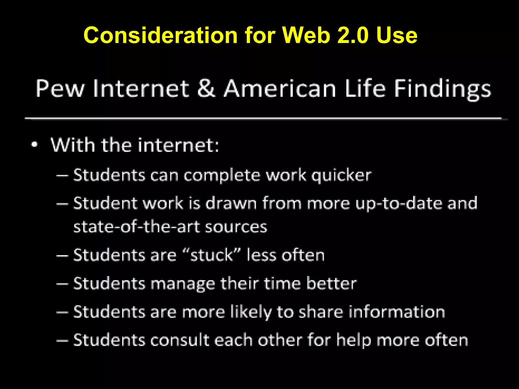 Consideration for Web 2.0 Use 