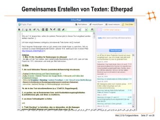 Gemeinsames Erstellen von Texten: Etherpad 