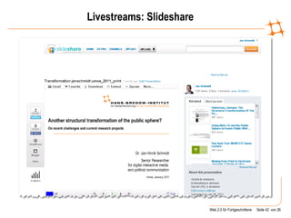 Livestreams: Slideshare 
