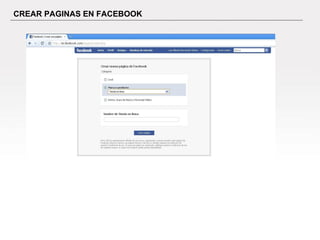 CREAR PAGINAS EN FACEBOOK 