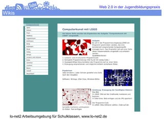 Web 2.0 in der Jugendbildungspraxis
Wikis




  lo-net2 Arbeitsumgebung für Schulklassen, www.lo-net2.de
 
