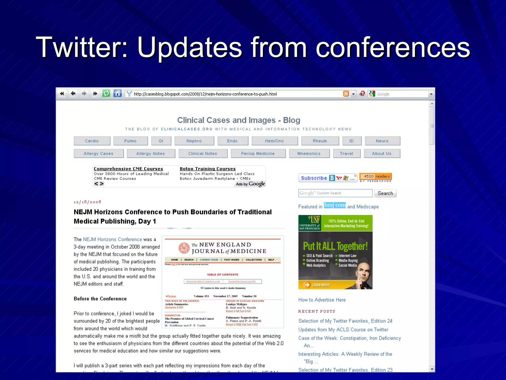 Twitter: Updates from conferences 