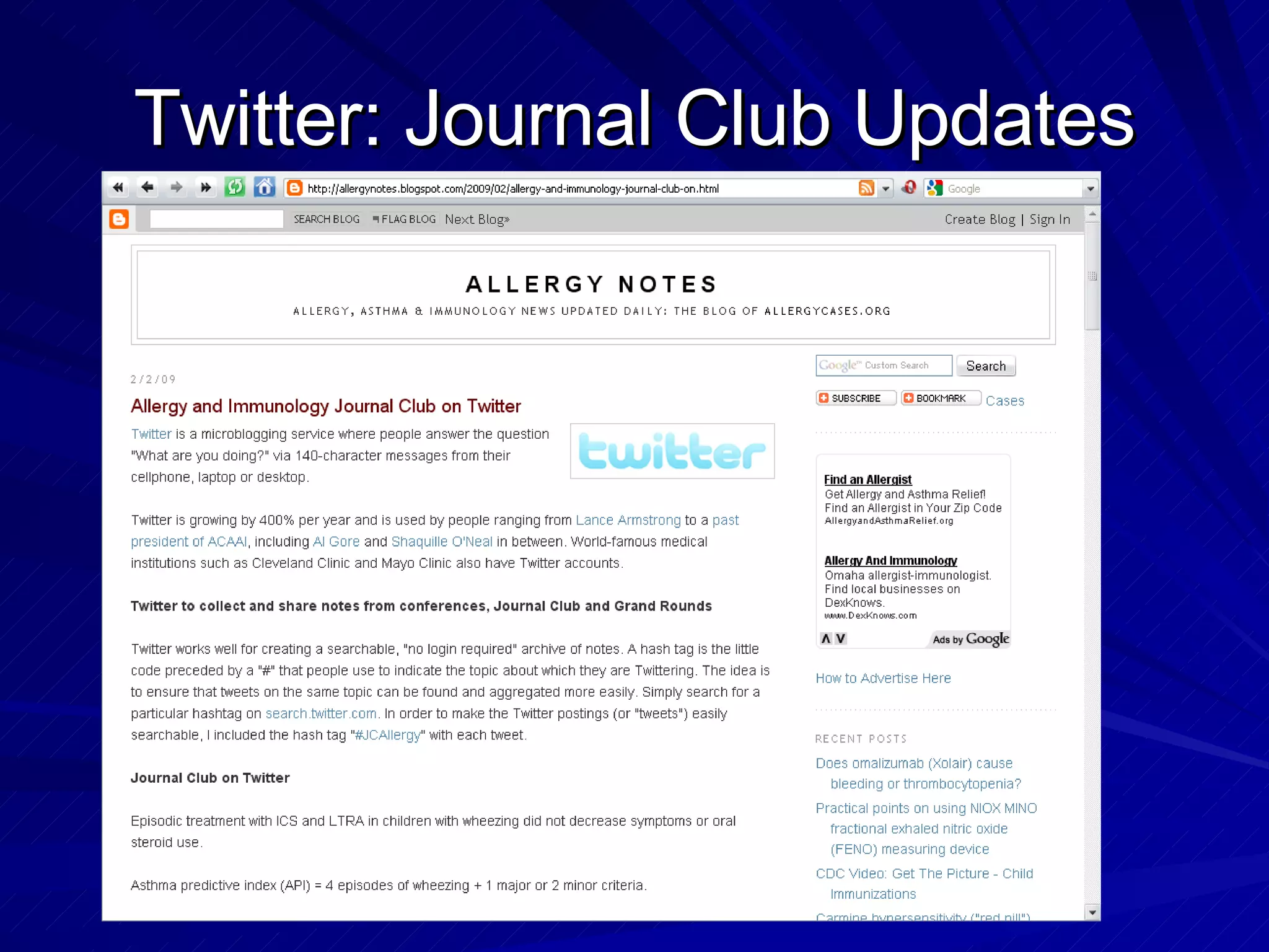 Twitter: Journal Club Updates 