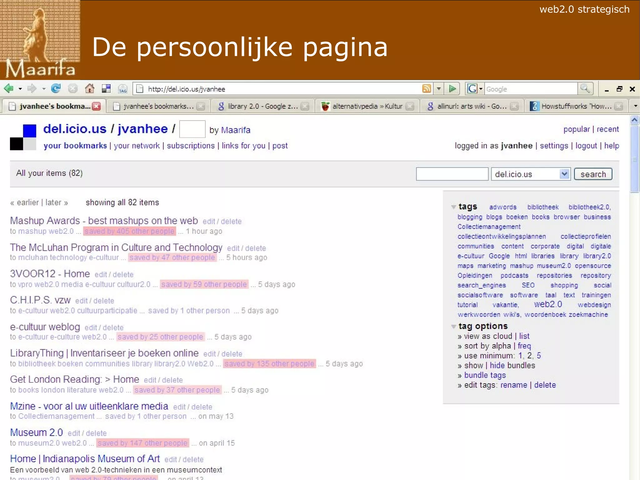 De persoonlijke pagina 