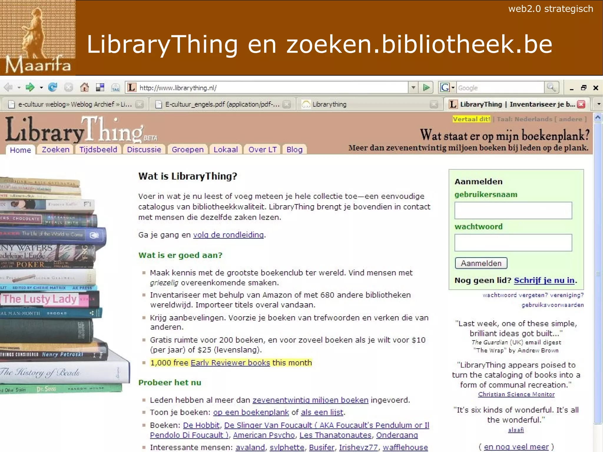 LibraryThing en zoeken.bibliotheek.be 