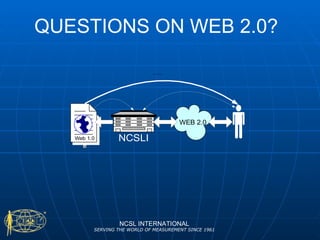 QUESTIONS ON WEB 2.0? NCSL INTERNATIONAL SERVING THE WORLD OF MEASUREMENT SINCE 1961 