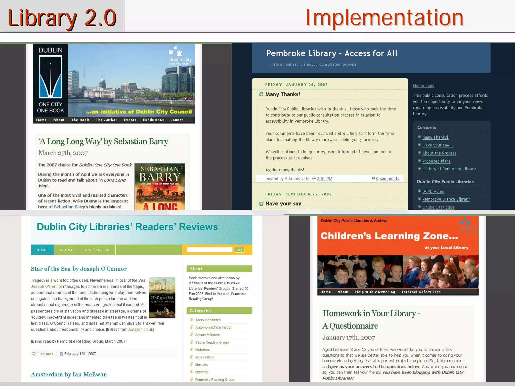 Library 2.0   Implementation
 