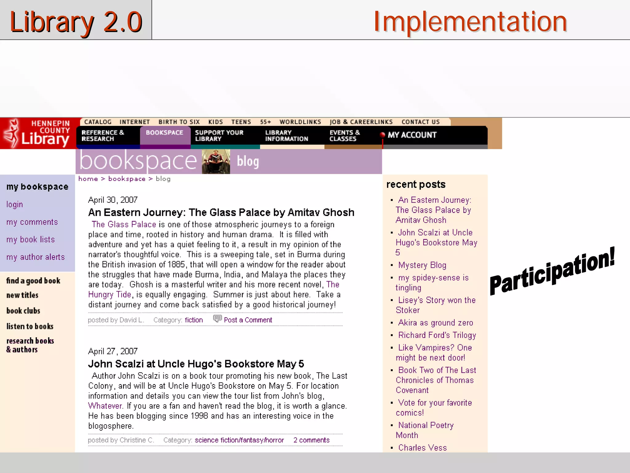 Library 2.0   Implementation
 