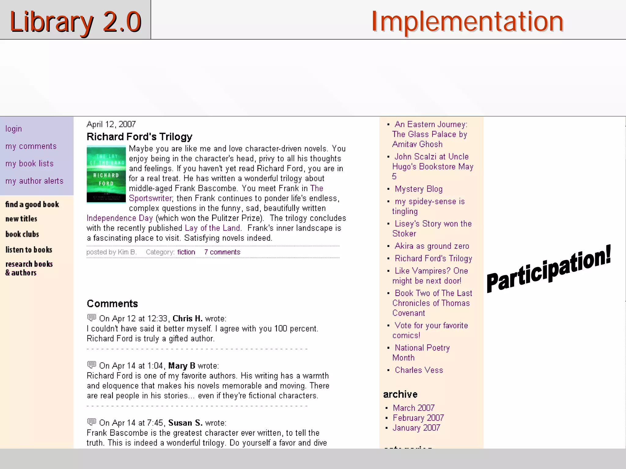 Library 2.0   Implementation
 