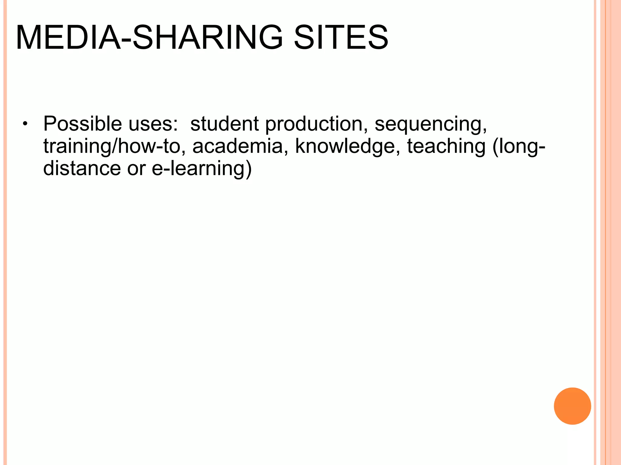INTERNET TELEPHONE- VOIP Skype  (telephone)   Net2Phone  (telephone)   Free Switch  (open-source VOIP)   Go to Meeting  (web conferencing)   Yugma  (web conferencing)   Podcast Alley  (podcasting)   Teachers Webinars  (webinars)   More Teacher Webinars  (webinars) 