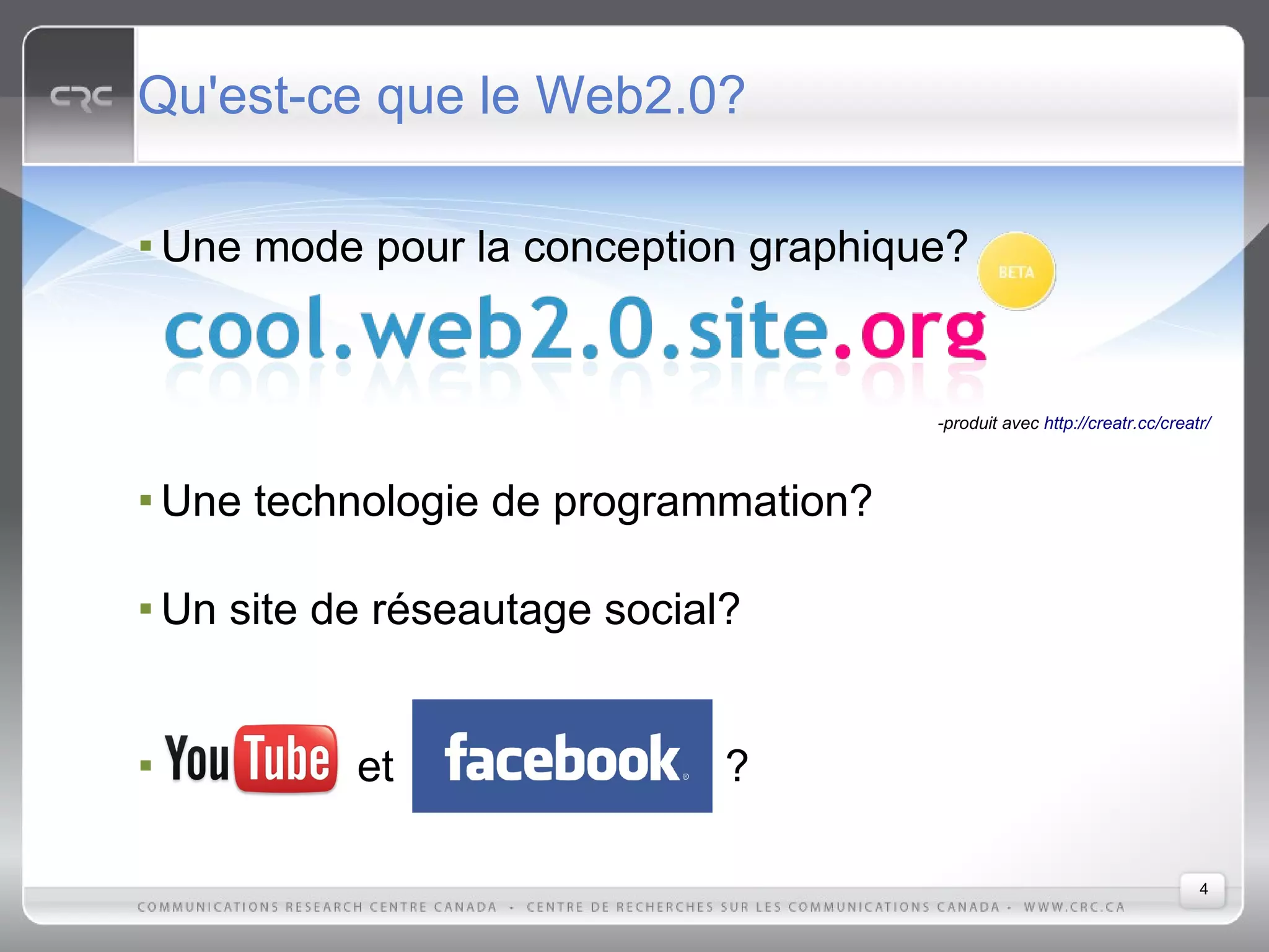 Web2.0: Les caractéristiques et les technologies qui définissent la nouvelle génération du Web