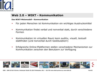 Web 2.0 – WIKT - Kommunikation
               Das WIKT-Metamodell - Kommunikation

                      Für jeden Mensche...