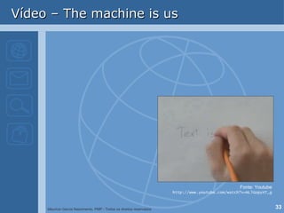 Vídeo – The machine is us Fonte: Youtube http://www.youtube.com/watch?v=NLlGopyXT_g 