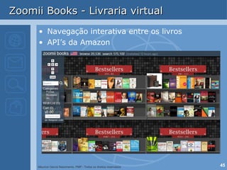 Zoomii Books - Livraria virtual  Navegação interativa entre os livros API’s da Amazon 