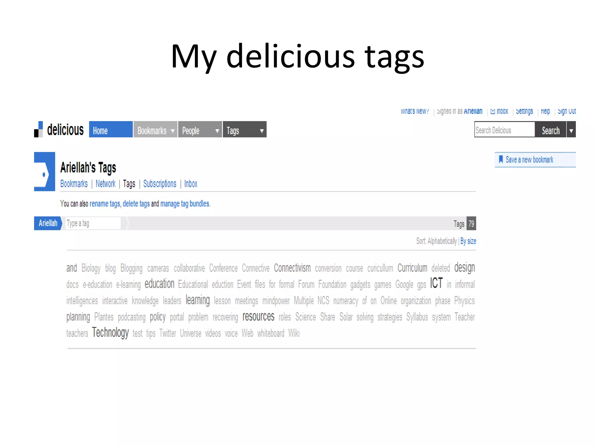 My delicious tags 