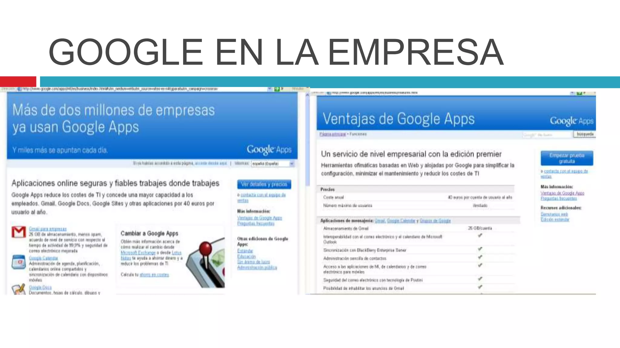 GOOGLE EN LA EMPRESA
 .
 