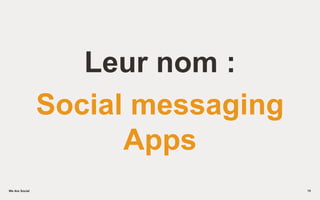 We Are SocialWe Are Social
Leur nom :
Social messaging
Apps
10
 