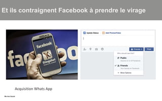 We Are SocialWe Are Social
Et ils contraignent Facebook à prendre le virage
Acquisition Whats App
 