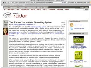  1997 - Open source advocates need to be thinking
  about the internet, not about Linux
 2000 - The network really is th...