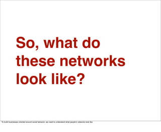 So, what do
                these networks
                look like?

To build businesses oriented around social behavior, we need to understand what peopleʼs networks look like.
 