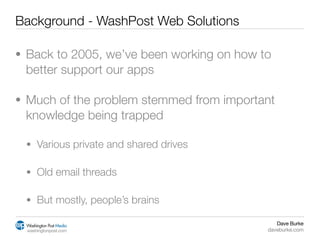 Enterprise Social Software at the Washington Post