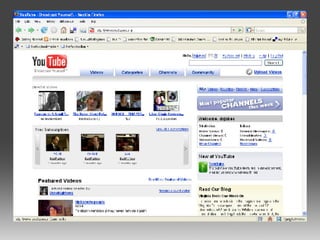 6.1   million ____ 45   terabytes of ____   1.73  billion views  50%  of viewers are under 20 Time spent watching:   9305 years Source:  Micropersuasion 