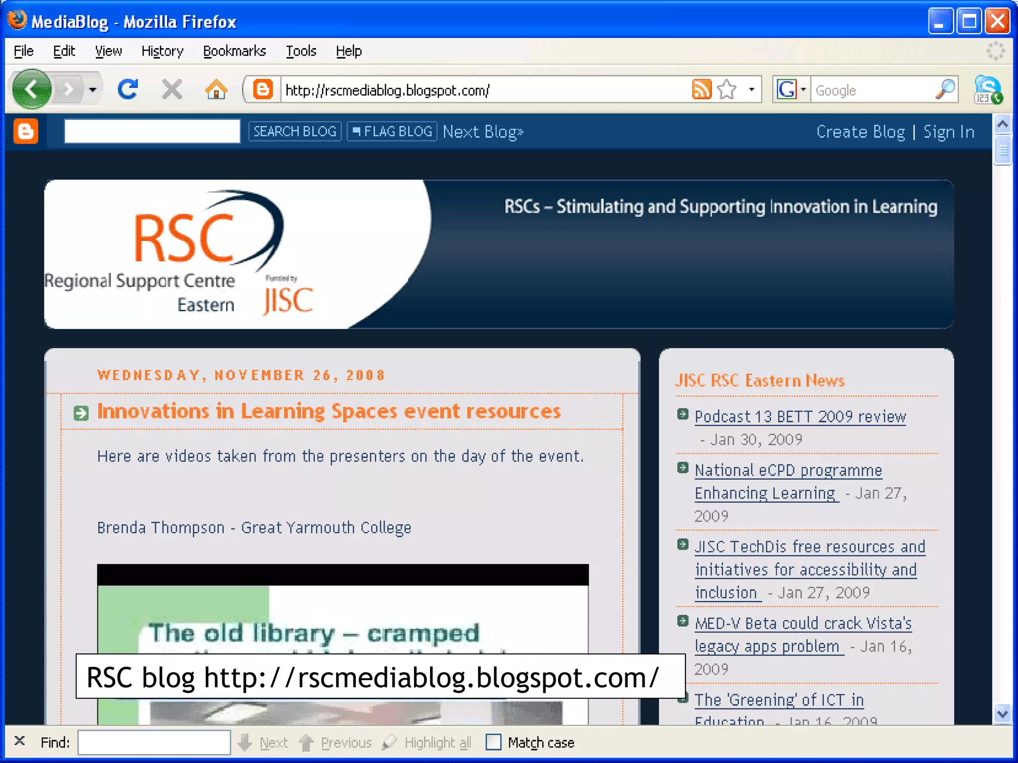 RSC blog http://rscmediablog.blogspot.com/ 