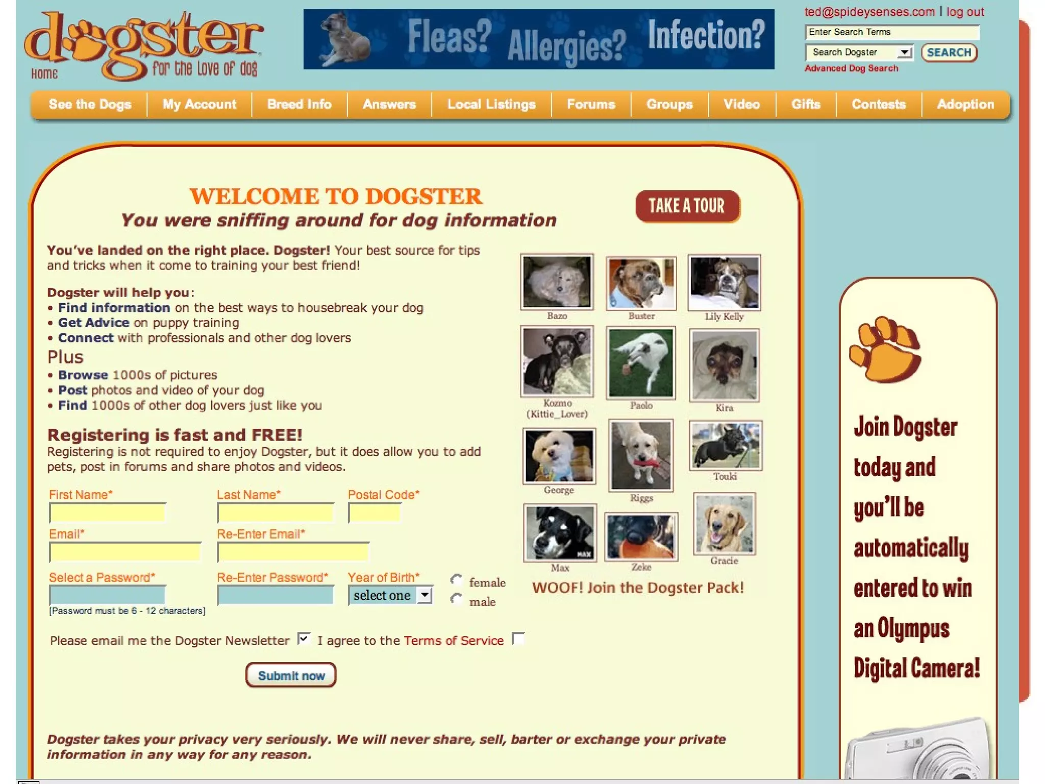 LADING PAGE Dog Info 