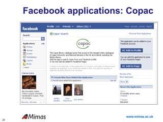 Facebook applications: Copac 