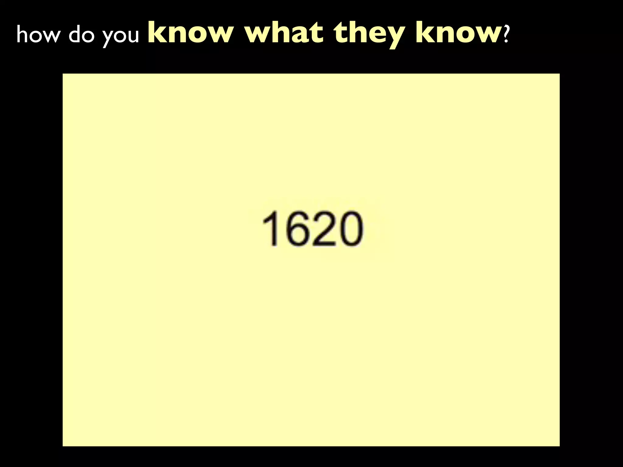 how do you know what they know?
 