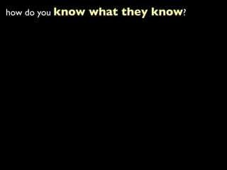 how do you know   what they know?
 