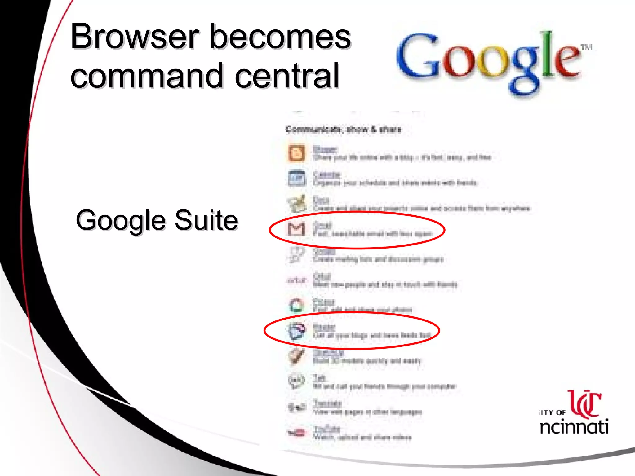 Browser becomes  command central Google Suite 