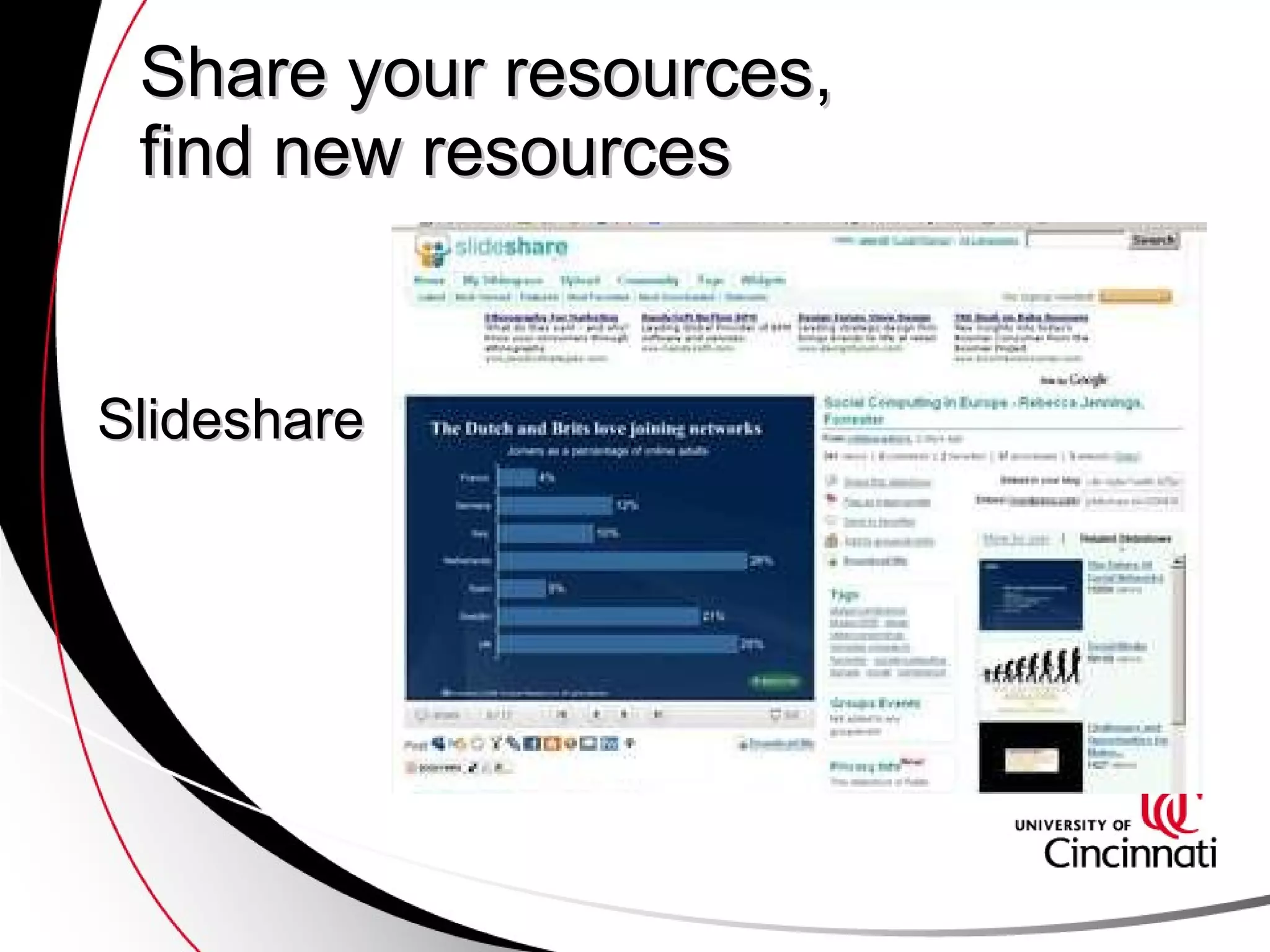 Share your resources, find new resources Slideshare 