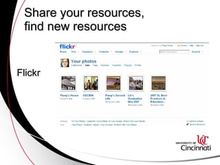 Share your resources, find new resources Flickr 