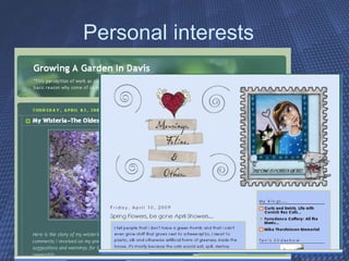 Personal interests  