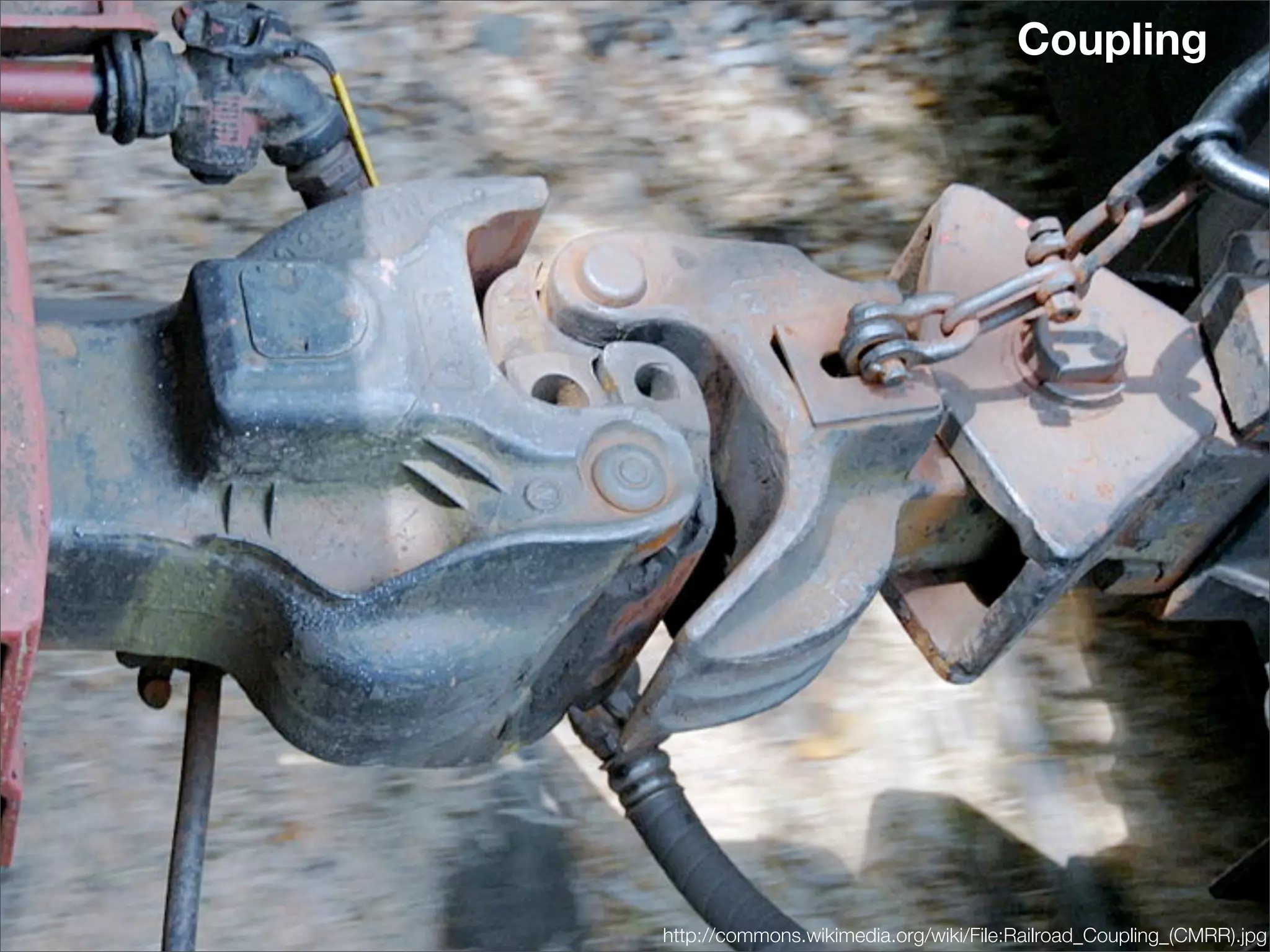 Coupling




http://commons.wikimedia.org/wiki/File:Railroad_Coupling_(CMRR).jpg
 