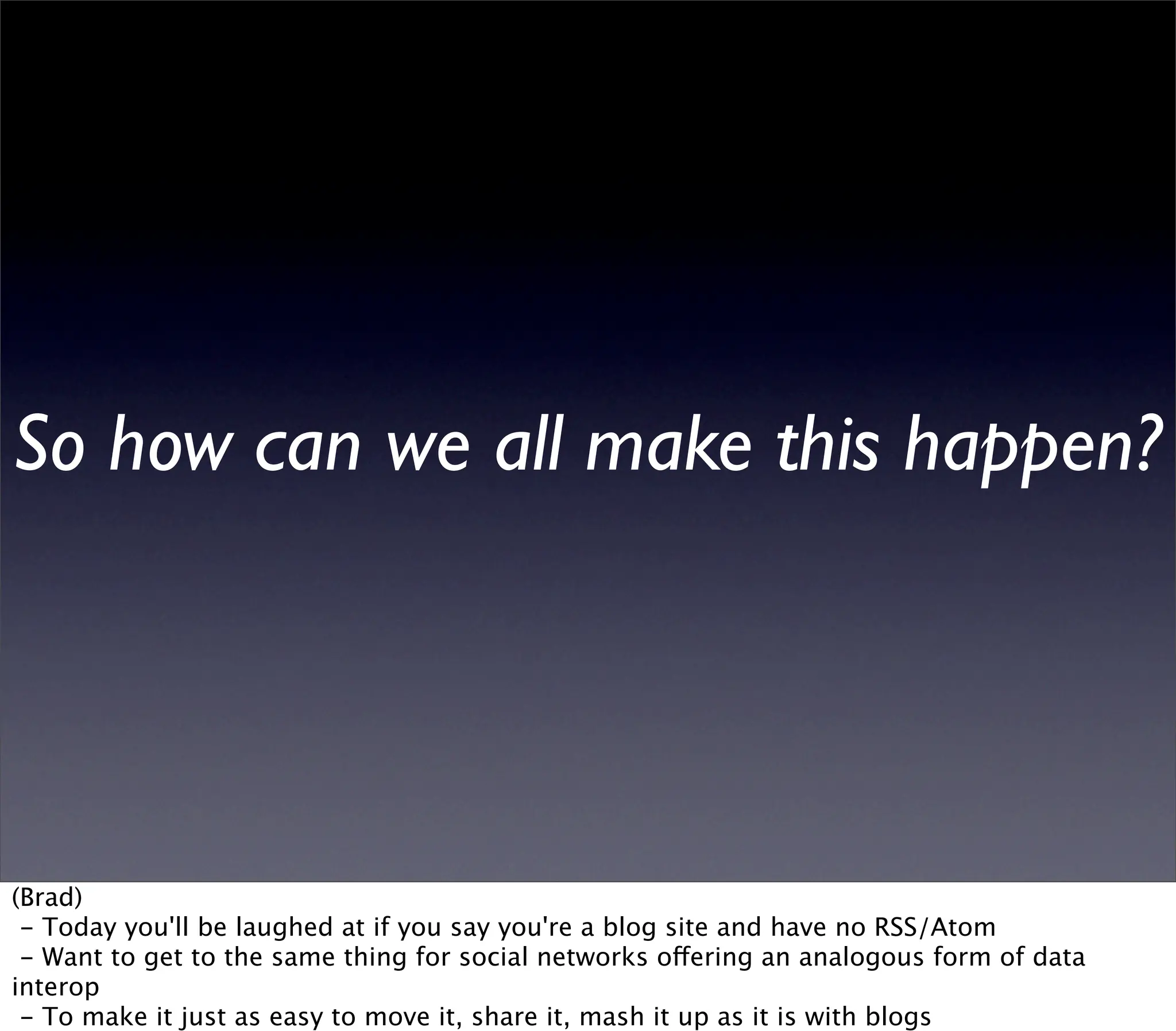 Web2Summit: Opening Up the Social Graph