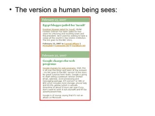 The version a human being sees: 