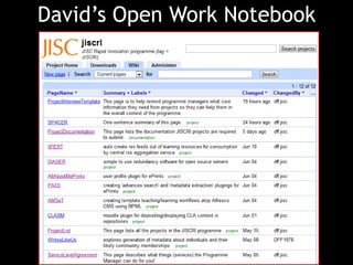 David’s Open Work Notebook