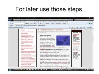 For later use those steps  