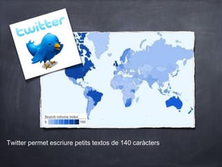 Twitter permet escriure petits textos de 140 caràcters.
 