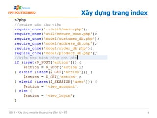 Xây dựng trang index
Bài 8 - Xây dựng website thương mại điện tử - P2 4
 