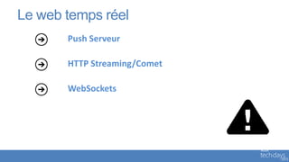 Le web temps réel
       Push Serveur

       HTTP Streaming/Comet

       WebSockets
 