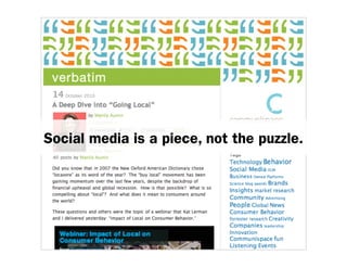 Social media is a piece, not the puzzle.
 