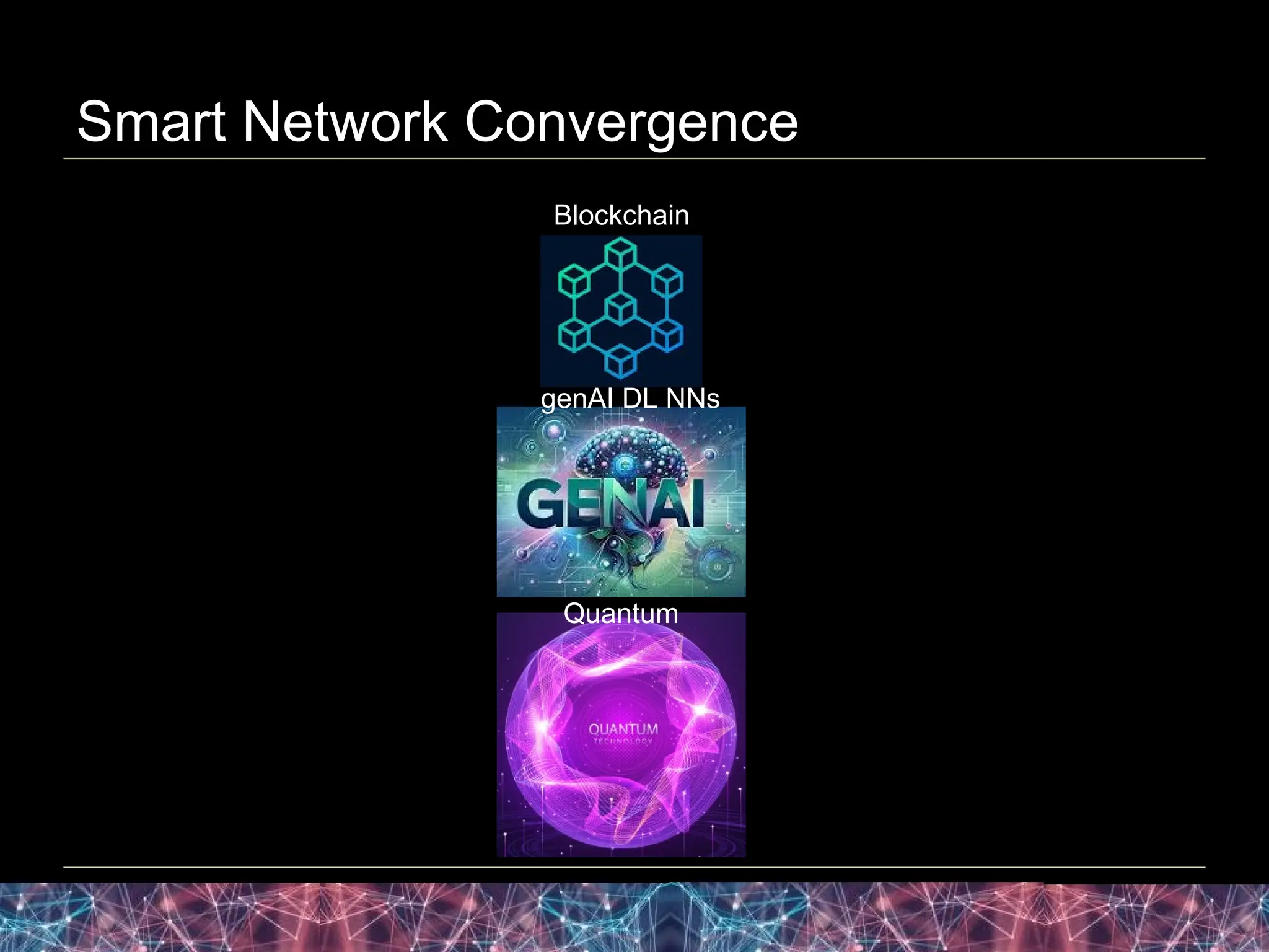 10 Aug 2024
Web3 Subjectivation 59
Blockchain
Smart Network Convergence
Quantum
genAI DL NNs
 