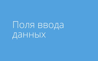 Поля ввода
данных
 