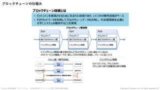 27
Source: 経済産業省「ブロックチェーン技術を利⽤したサービスに関する国内外動向調査」 Copyright © iscream, Inc. All rights reserved.
ブロックチェーンの仕組み
 