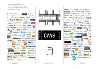 The CMS and the adapters are
combined into a new system that
uses a smaller data storage because
it uses social storage.




                                          CMS
                                      W             W
                                      E             E
                                      B             B
                                      3             3
 © TOTAL IDENTITY




    27              Output                Content       Input
 